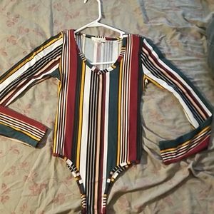 Multi Color Striped Long Sleeve Bodysuit